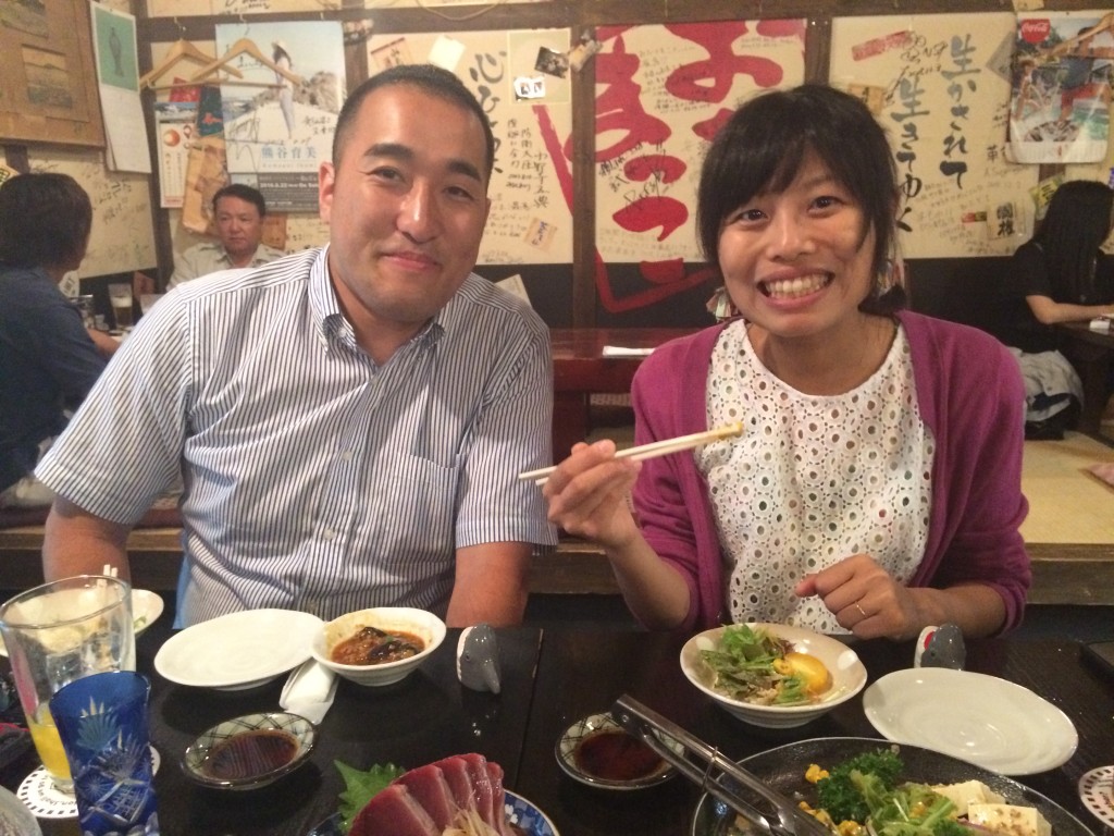 Abe-san (left) and his lovely wife